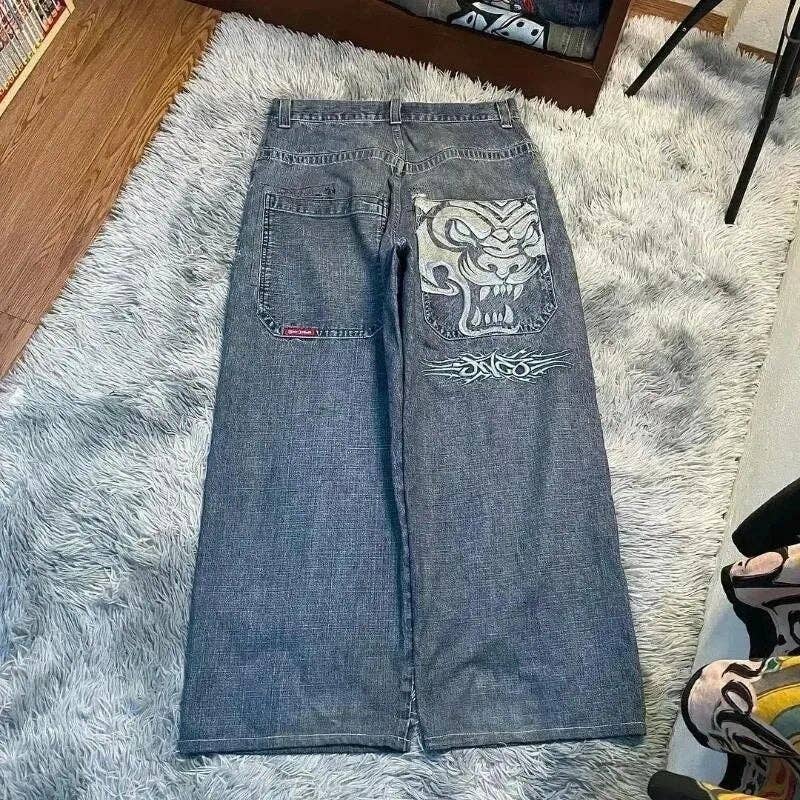 SALINA TRADING INC - Men's Y2K Baggy Jeans Vintage Hip Hop Streetwear: Ocean Blue / XL