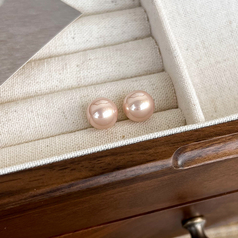 Simple And Light Luxury Fashion Champagne Pearl Earrings