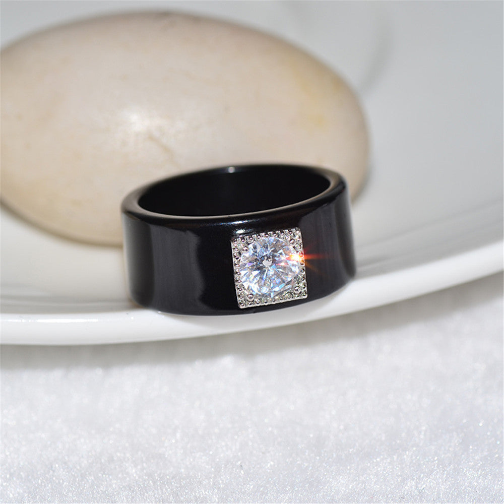 Fashion Simple Temperament Diamond Couple Ring