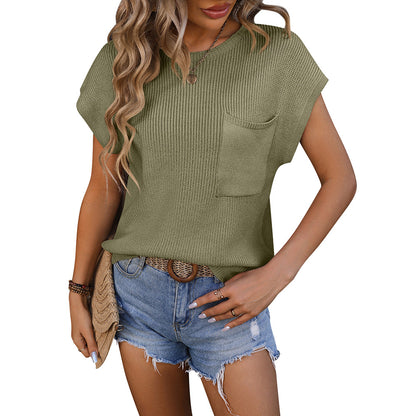 Fashion Tops Sweater With Short Sleeves