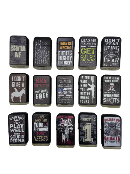 Novelty Closeout - Tac Gear Patriot Dual Torch Lighter Assortment- 15/Pack