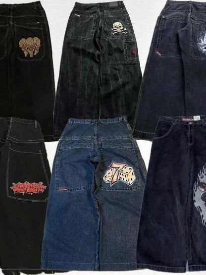 SALINA TRADING INC - Men's Y2K Baggy Jeans Vintage Hip Hop Streetwear: Ocean Blue / XL