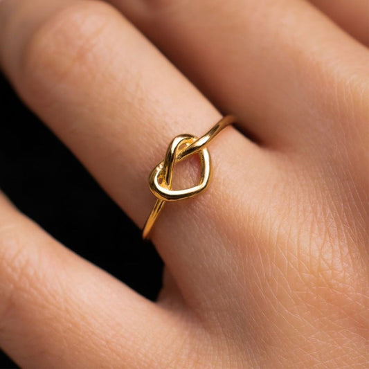 Stainless Steel Plated 18K Gold Love Heart-shaped Ring Female