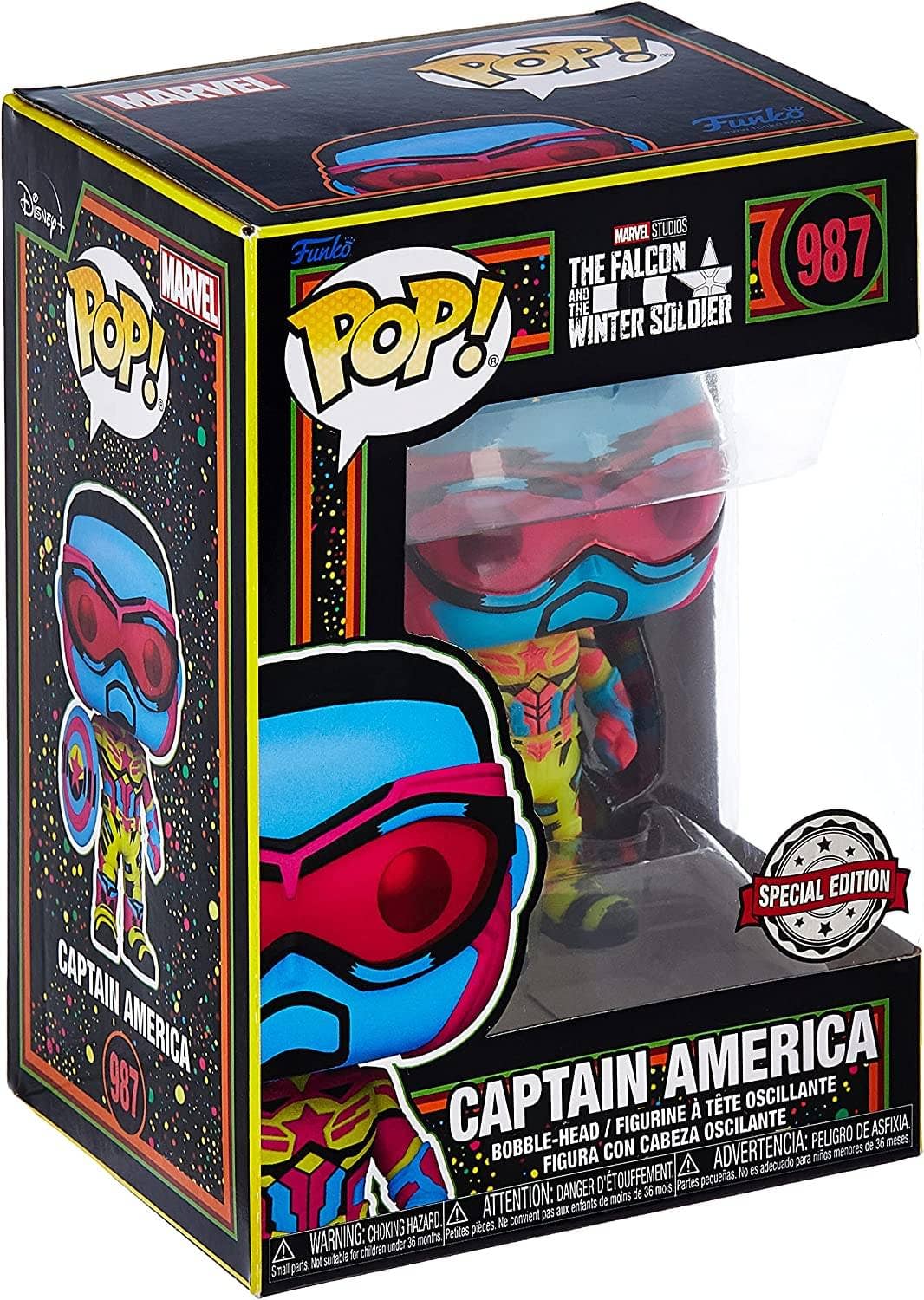 Toynk - Marvel POP Vinyl Figure | Cap America (Blacklight)