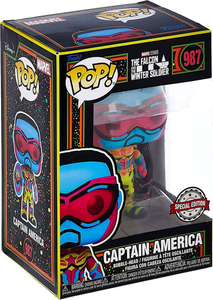 Toynk - Marvel POP Vinyl Figure | Cap America (Blacklight)