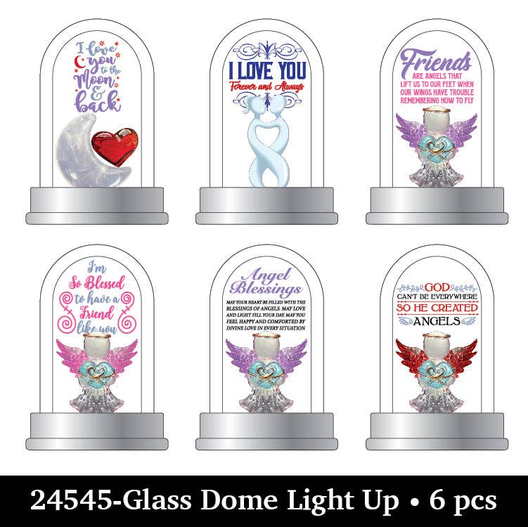 Novelty Brands - LIGHT-UP GLASS DOME KEEPSAKE 6 PIECES PER DISPLAY