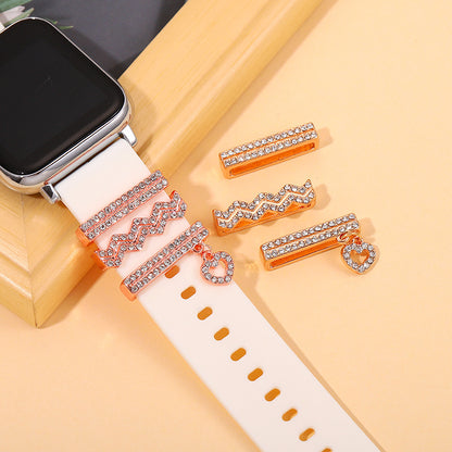 Creative Water Ripple Classic Diamond Watch Band Three-piece Set