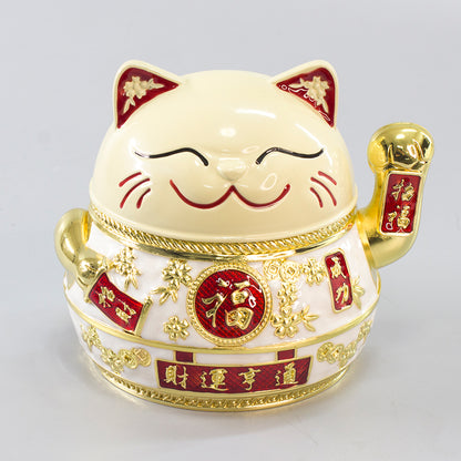 Lucky Cat Ashtray Creativity Personality Trendy Home Living Room With Cover Anti-fly Ash Uxury High-end Simple Ashtray