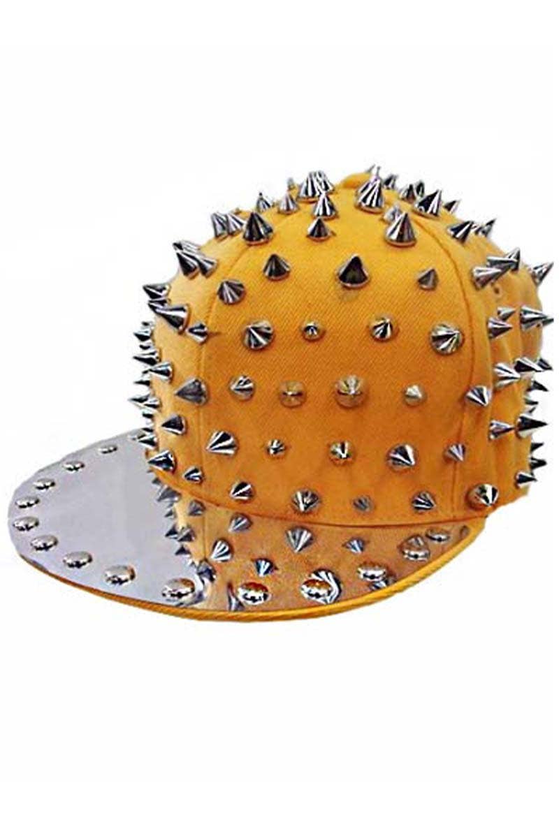 Cap Zone - Punk Rock Heavy Metal Studded Snapback: Black/Gold