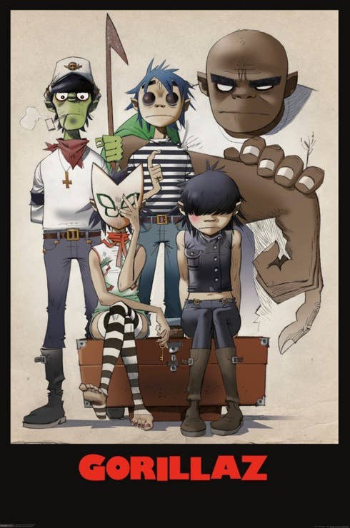 Posters Wholesale - Gorillaz 24x36 Poster: Cardboard Back & Clear Bag