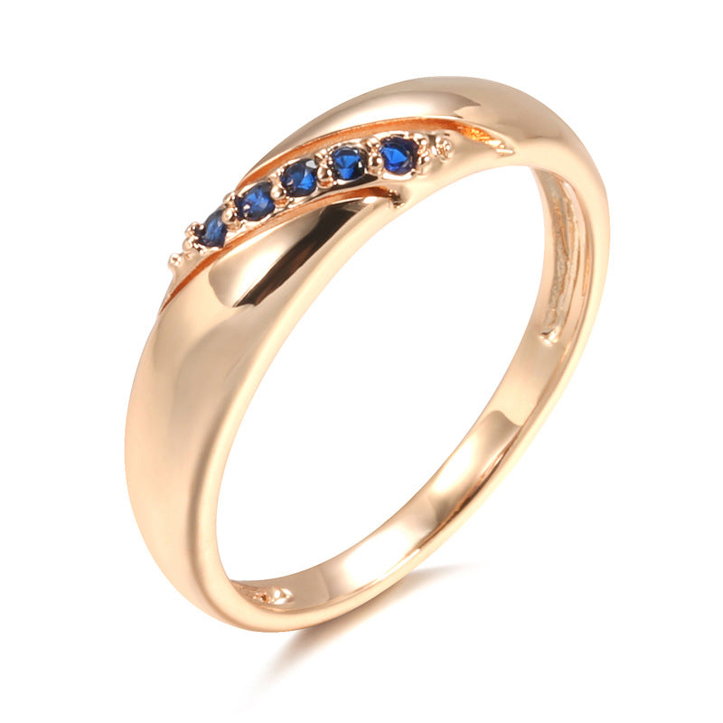 Ins Trendy European And American Fashion Copper Inlaid Zircon Ring