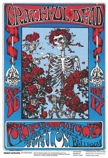 Posters Wholesale - Grateful Dead Avalon Ballroom 24x36 Poster: Cardboard Back & Clear Bag