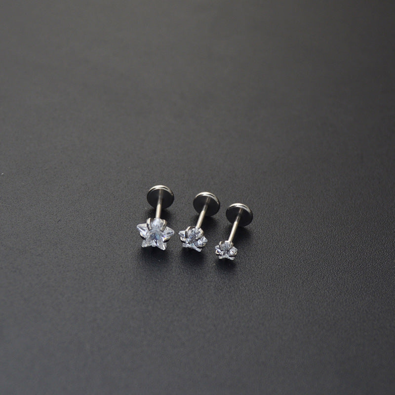 Round Four-claw Flat Ear Studs