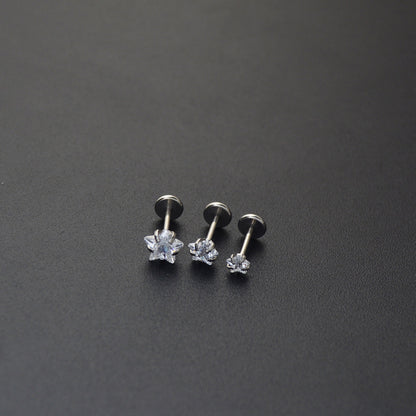 Round Four-claw Flat Ear Studs