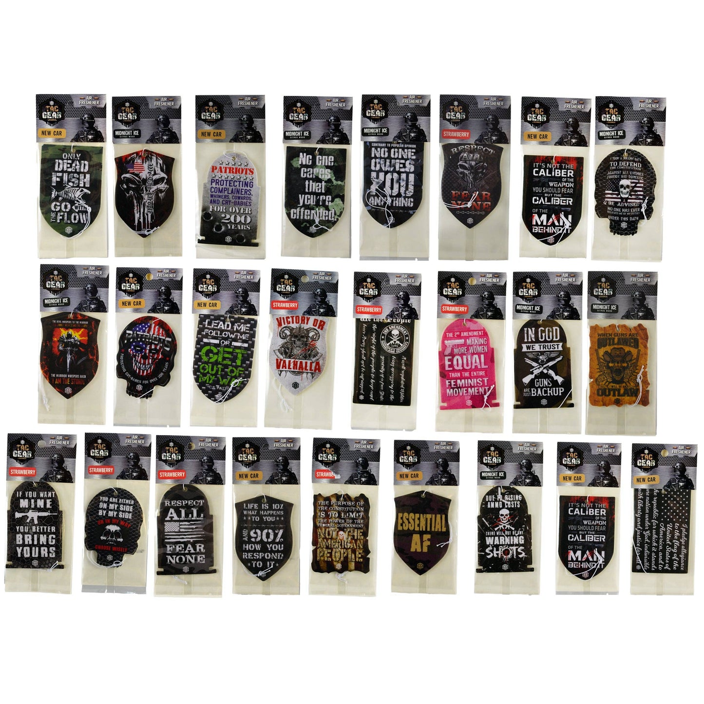 Novelty Closeout - Tac Gear Patriot Hanging Air Freshener Assortment- 24/Pack