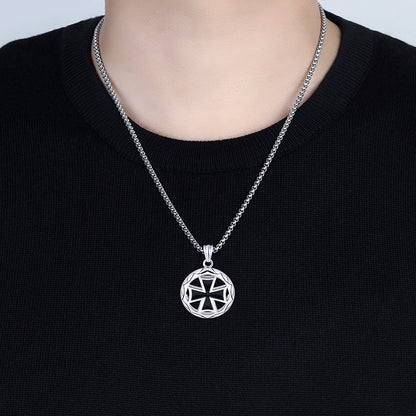 Ring Cross Titanium Steel Men's Necklace