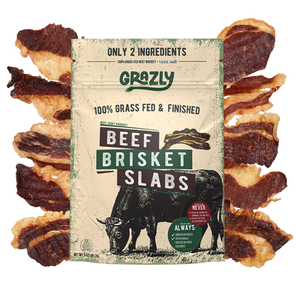Grazly - Beef Brisket Slabs - 100% Grass-Fed & Finished - 2oz Bag
