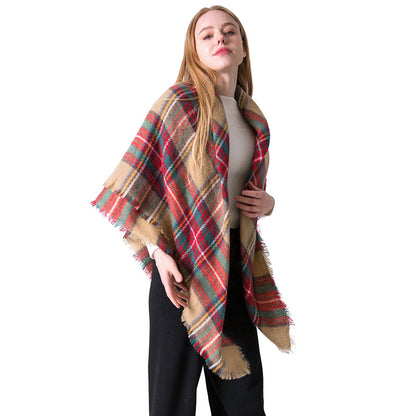 European And American Autumn And Winter Plus-sized Double-sided Qicaigei Scarf Women's Shawl