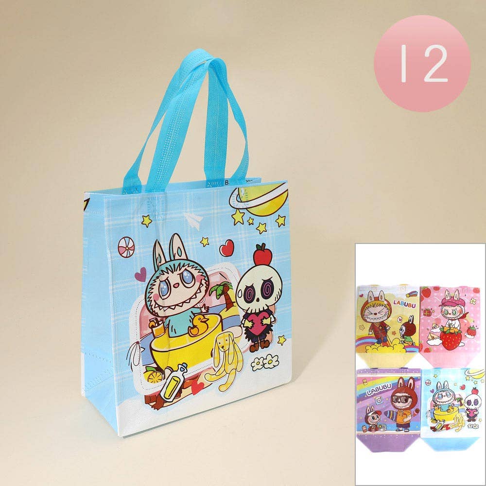 Sensibling Corp. - 12PCS - Monster Bunny Character Printed Reusable Bags