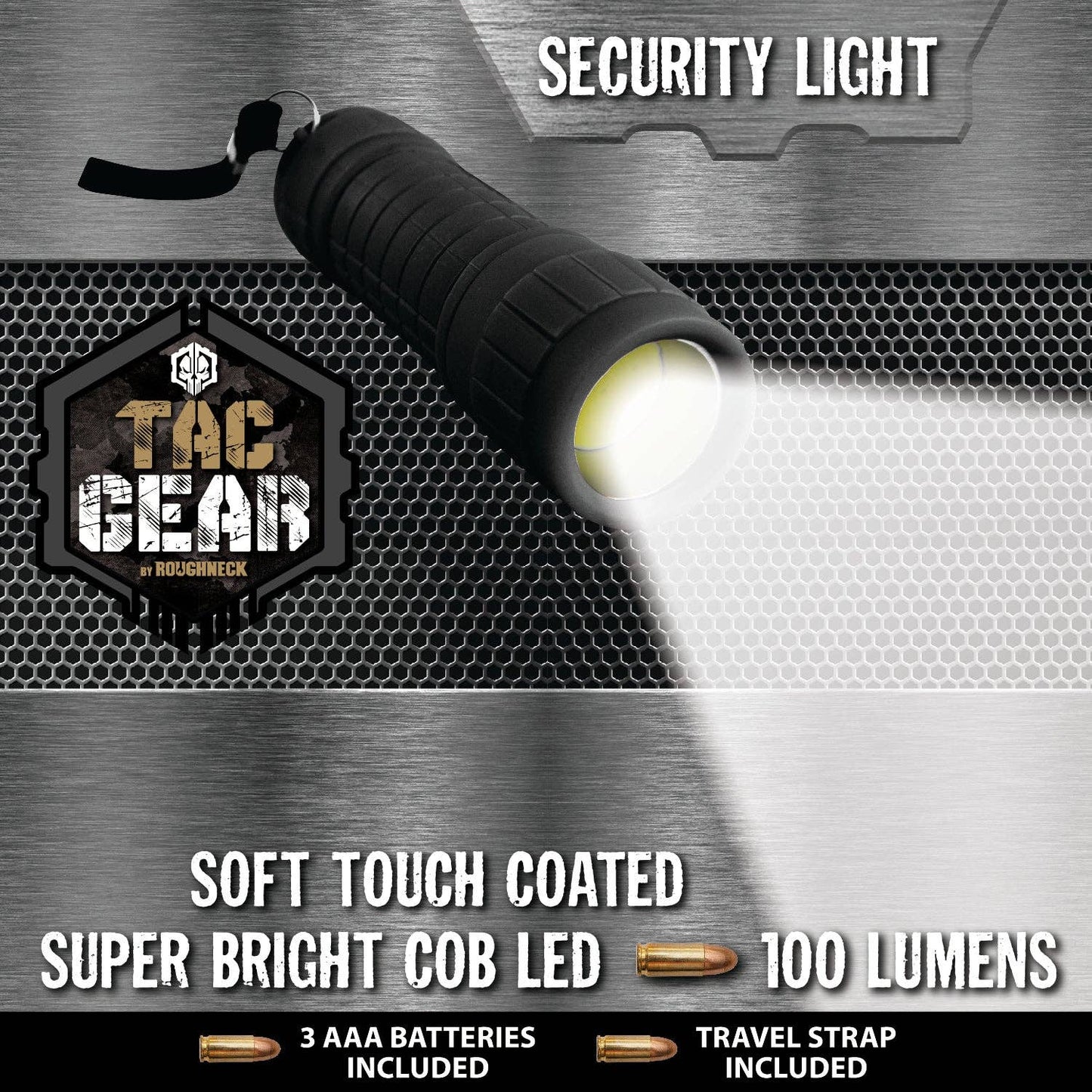 Novelty Closeout - Tac Gear Soft Touch Super Bright Mini Flashlight- 12/Pack: Closeout Price