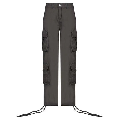 Street Hip-hop Trousers With Pockets Low Waist Overalls Fashion Casual Cargo Pants