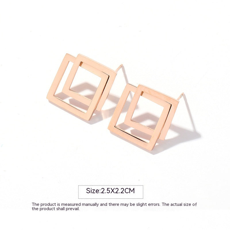 Colorless Titanium Steel Earrings With Feminine Temperament