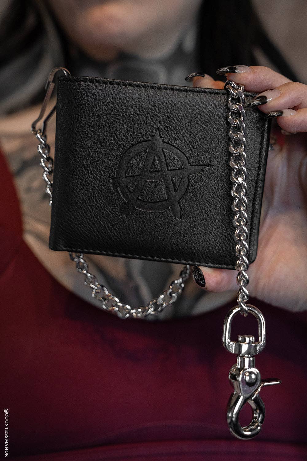 vampirefreaks - Anarchy Emboss Bifold Wallet w/ Chain
