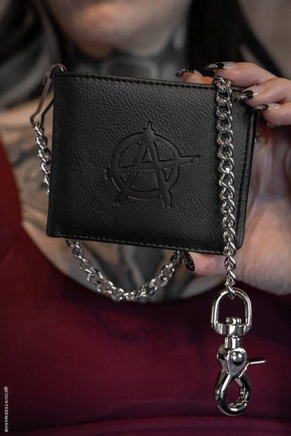 vampirefreaks - Anarchy Emboss Bifold Wallet w/ Chain