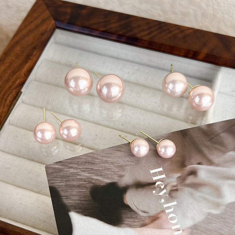 Simple And Light Luxury Fashion Champagne Pearl Earrings