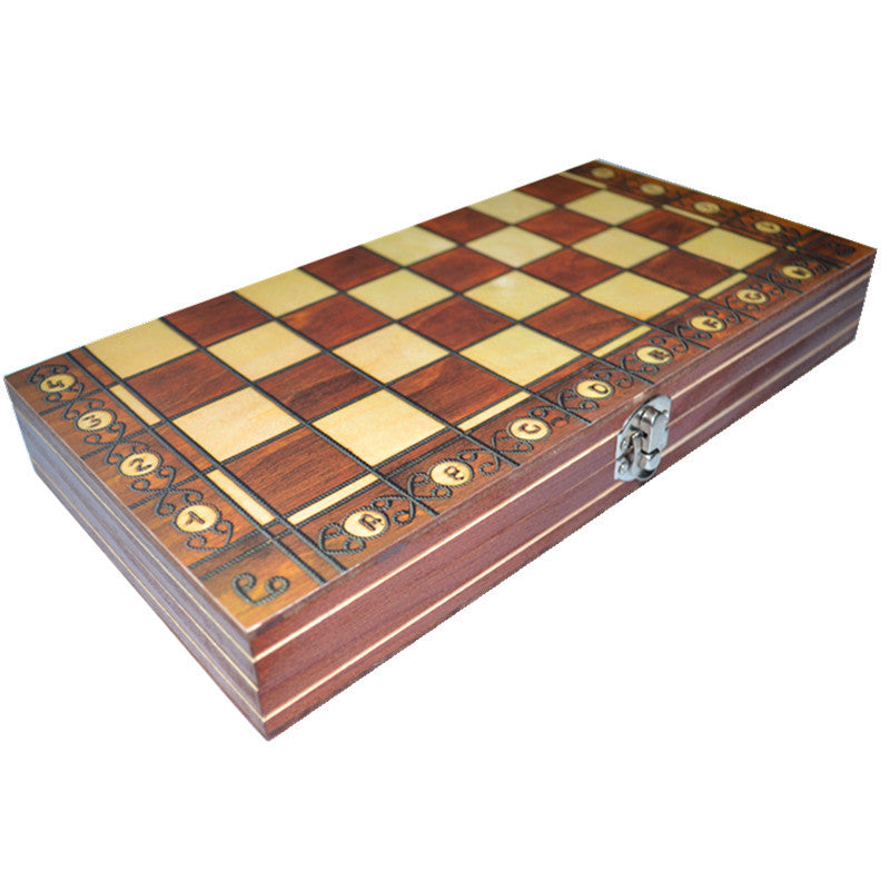 Wooden Magnetic 3 In 1 Chess Set  Folding