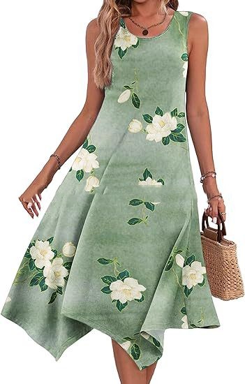 Women's Casual Springsummer Dress Sleeveless