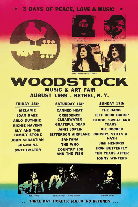 Posters Wholesale - Woodstock 24X36: Cardboard Back & ClearBag