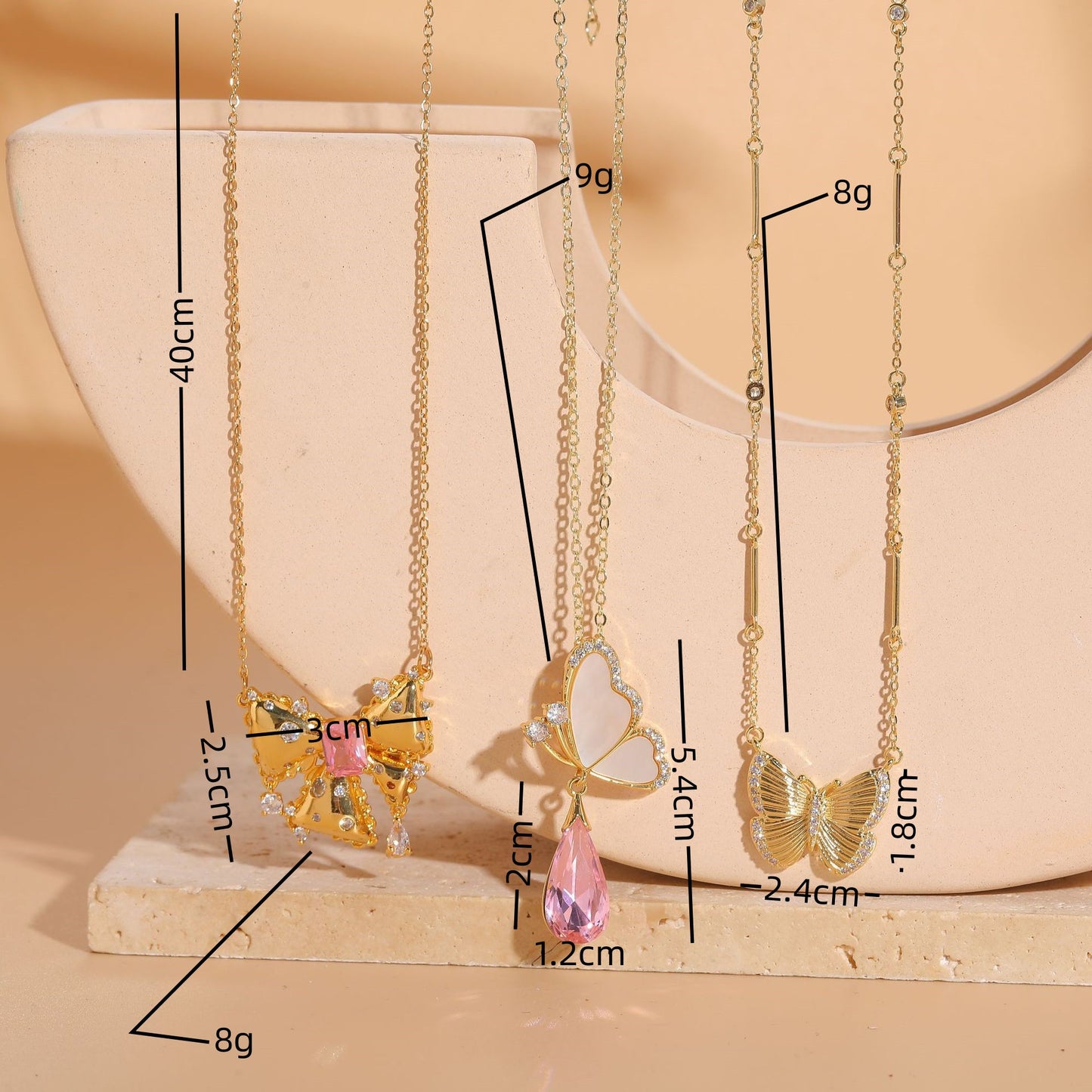 Shell Zircon Butterfly Luxury Pendant Ins Style Niche