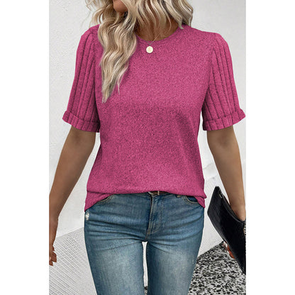 Casual Simple Thread Stitching T-shirt