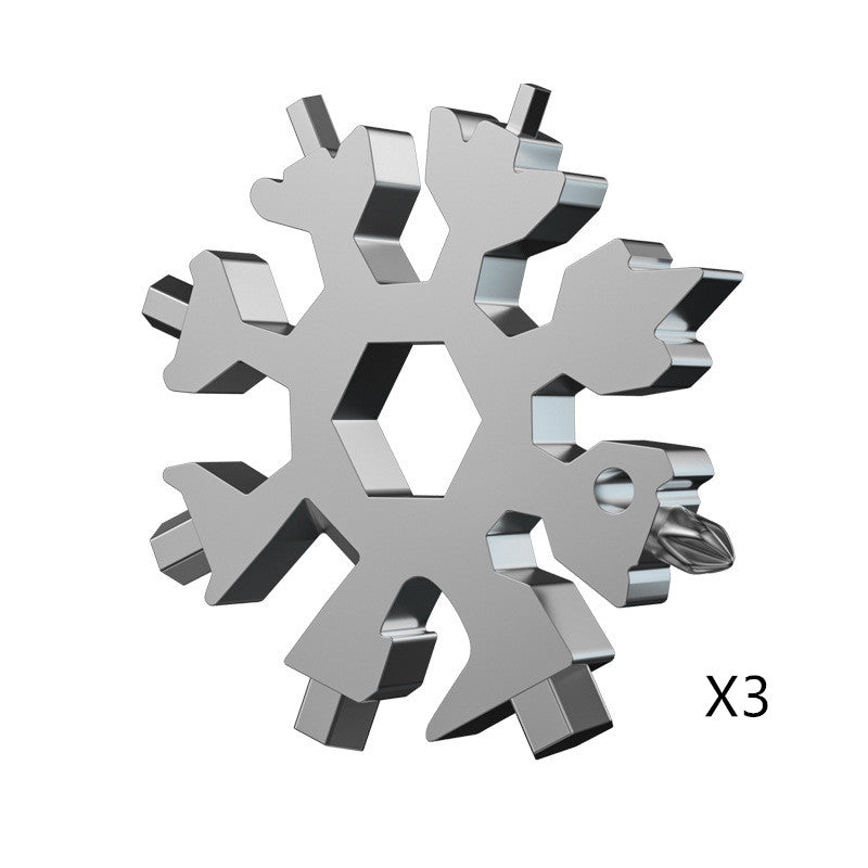 Snowflake Tool Card Portable Outdoor Emergency Octagonal Universal Snowflake