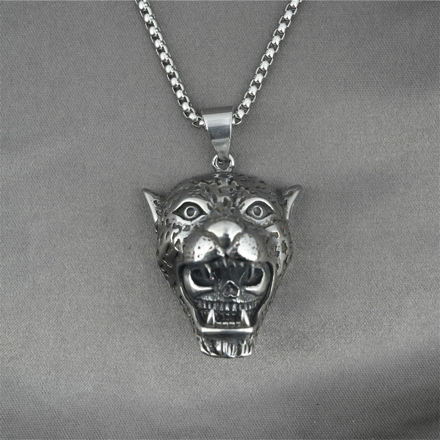 Simple Tiger Skull Lion Pendant Necklace