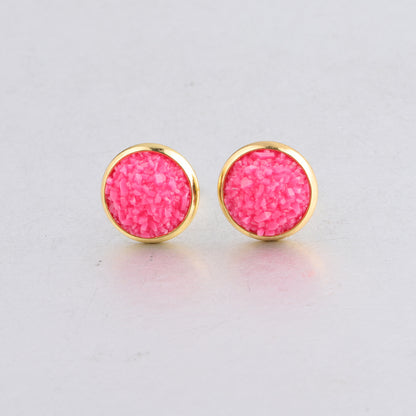 Starry Stainless Steel Water Plated Gold Stud Earrings