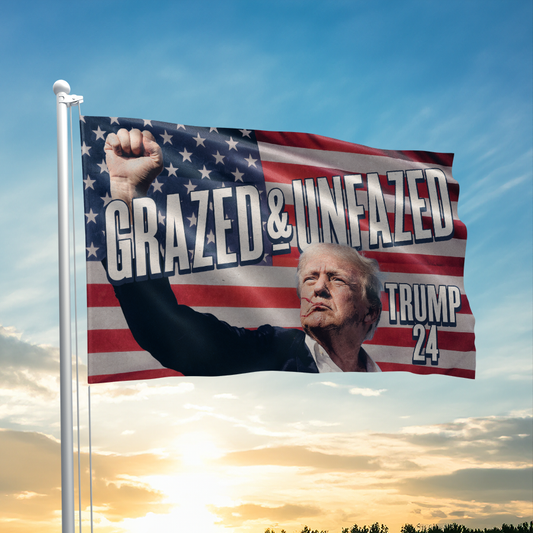 I Love My Freedom - Trump 24 - Grazed & Unfazed - Retro Flag - 2781