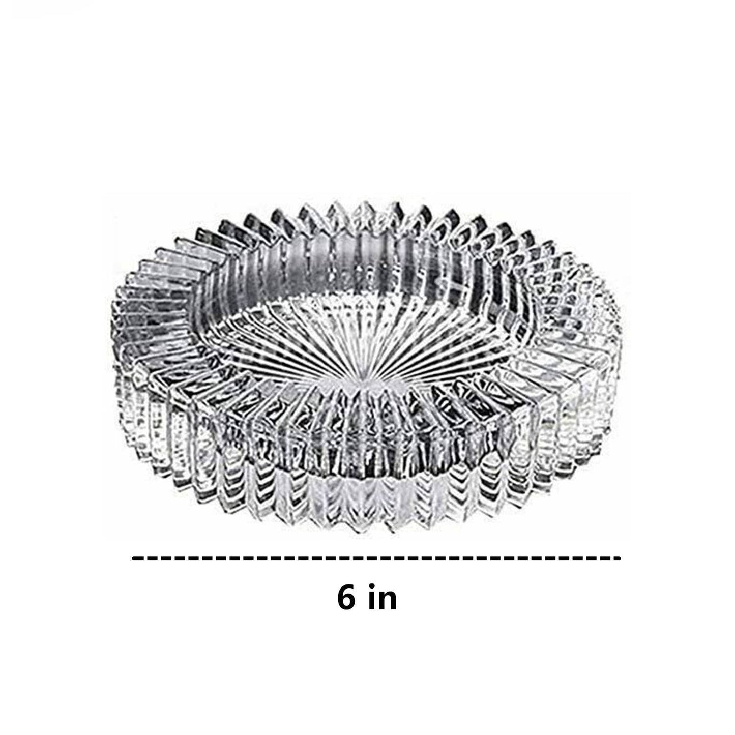 Tsyware - Large 6“ Round Glass Ashtray For Adults, Big Smoking Ashtray
