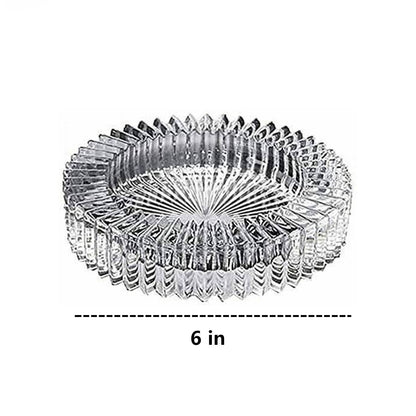Tsyware - Large 6“ Round Glass Ashtray For Adults, Big Smoking Ashtray