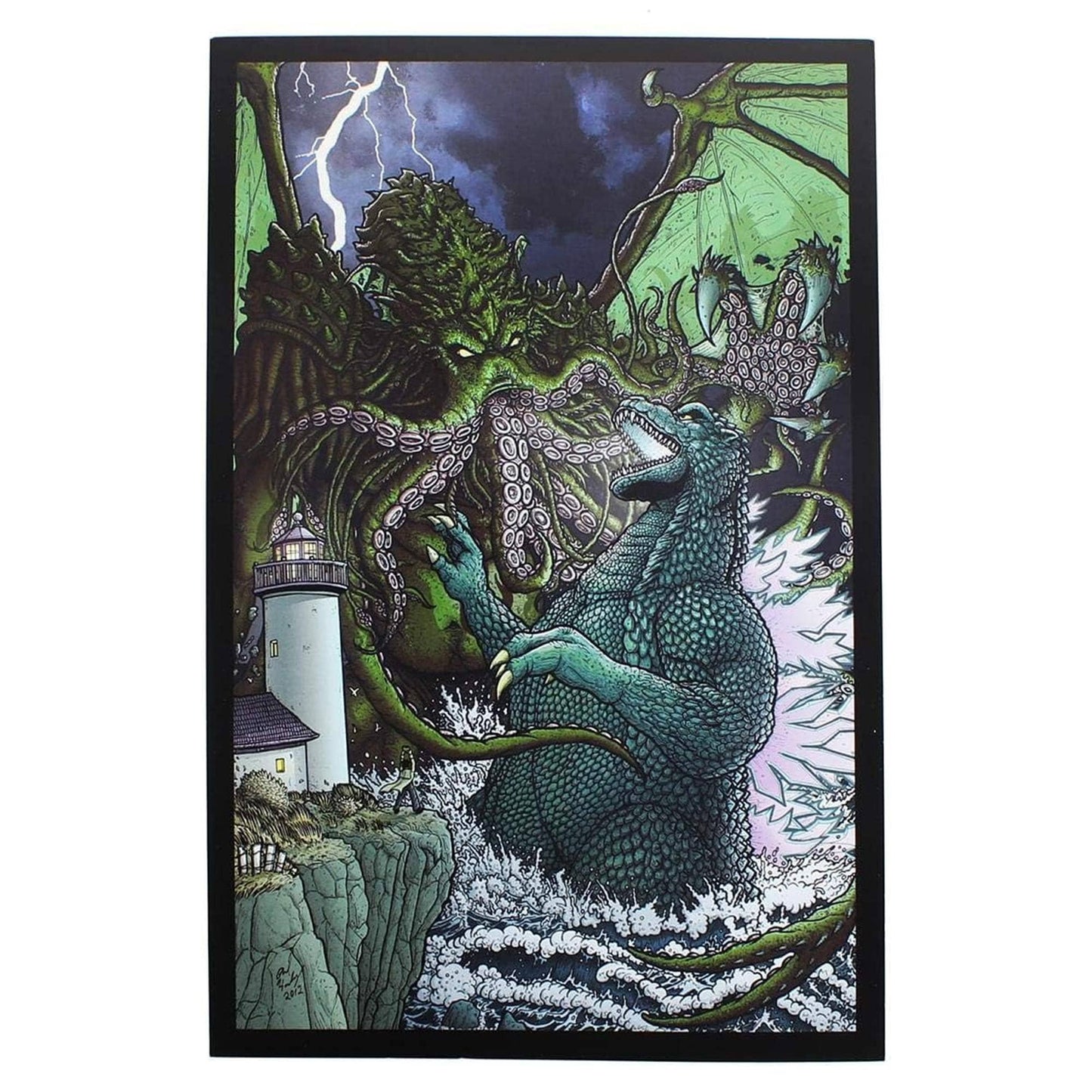 Toynk - Godzilla Versus Cthulhu 7" x 10.5" Art Print