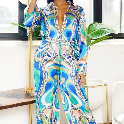 Women's Summer Fashion Printed Two-piece Suit