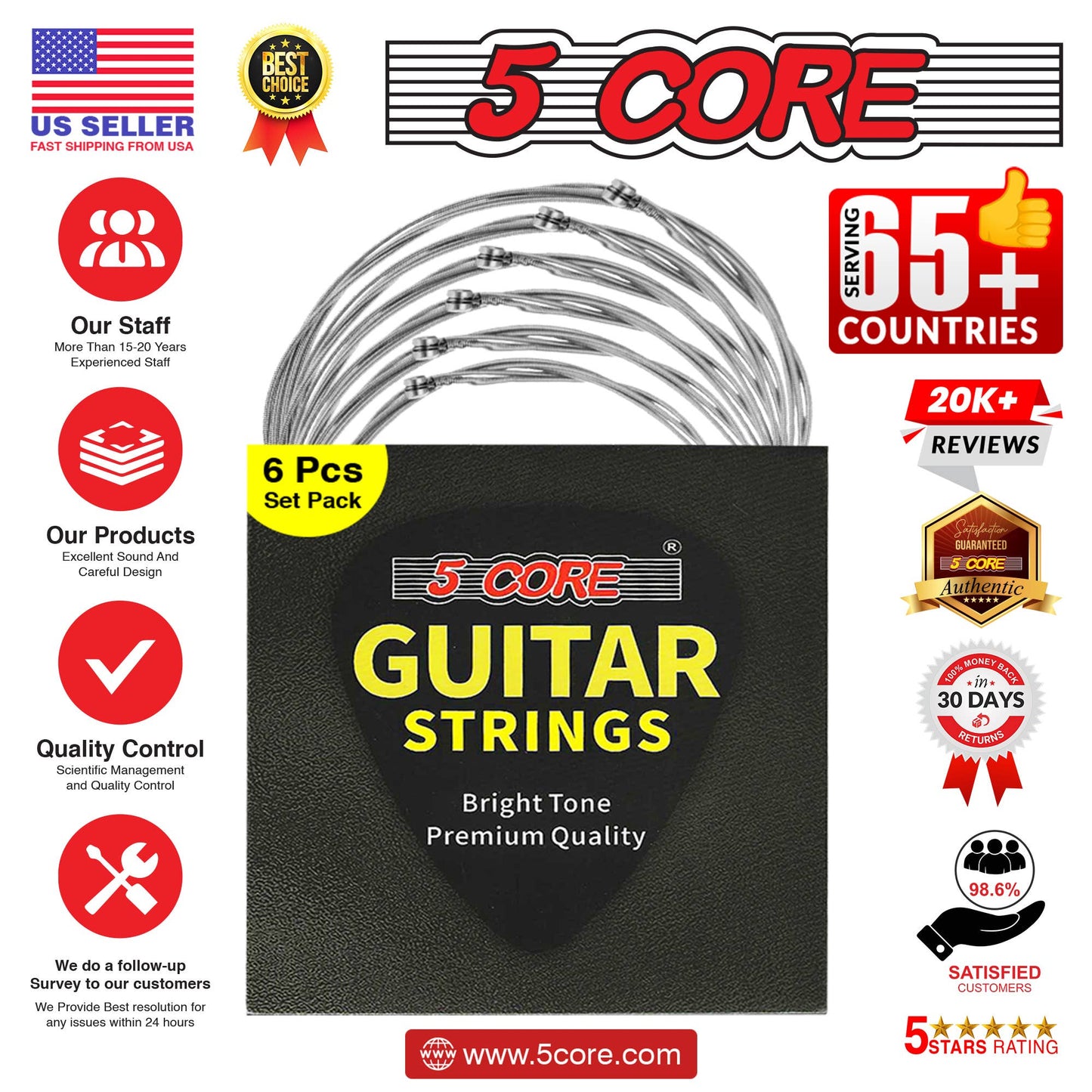 5 Core Inc. - 5Core Electric Guitar Strings Gauge w Deep Bright Tone