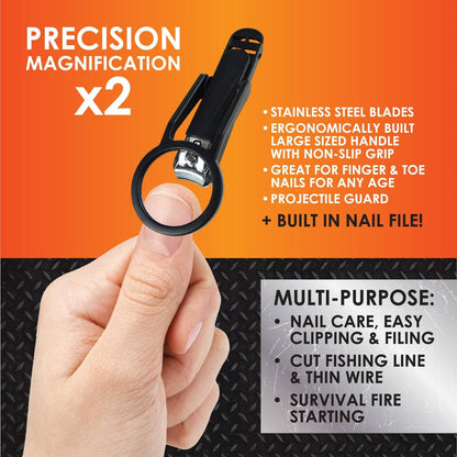 Novelty Closeout - Roughneck Magnifying Glass Nail Clipper - 6/Pack: Closeout Price