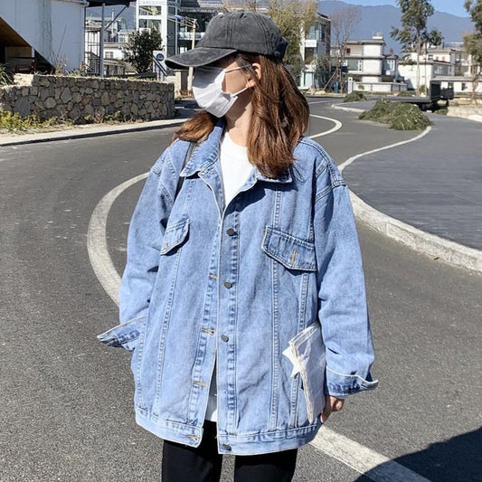 Denim Jacket Loose Korean Style Hong Kong Style Casual Jacket