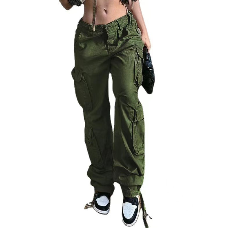 Street Hip-hop Trousers With Pockets Low Waist Overalls Fashion Casual Cargo Pants