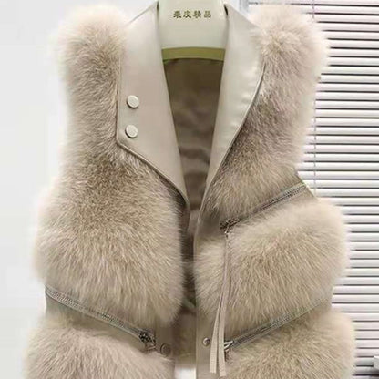 Women's Fashion Vest Fur Coat