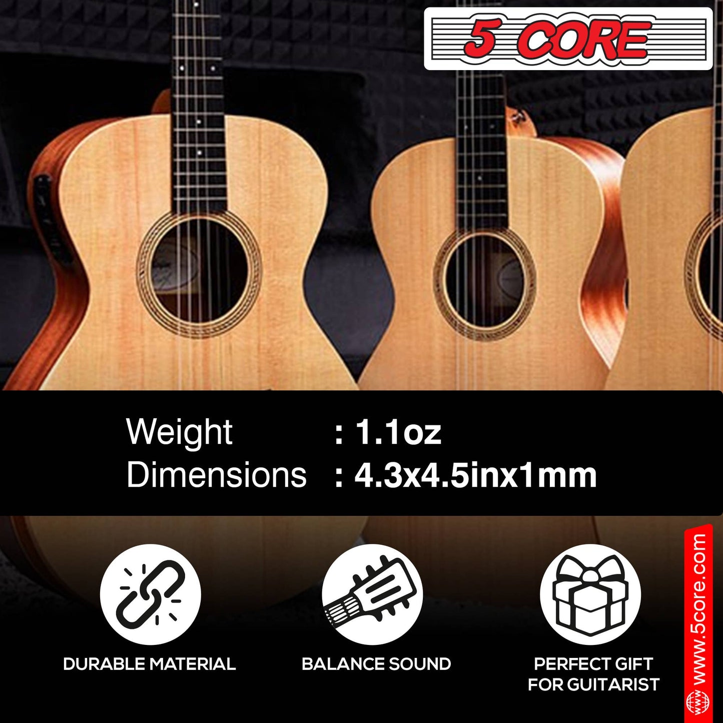 5 Core Inc. - 5Core Acoustic Guitar Strings Steel Gauge w Deep Bright Tone