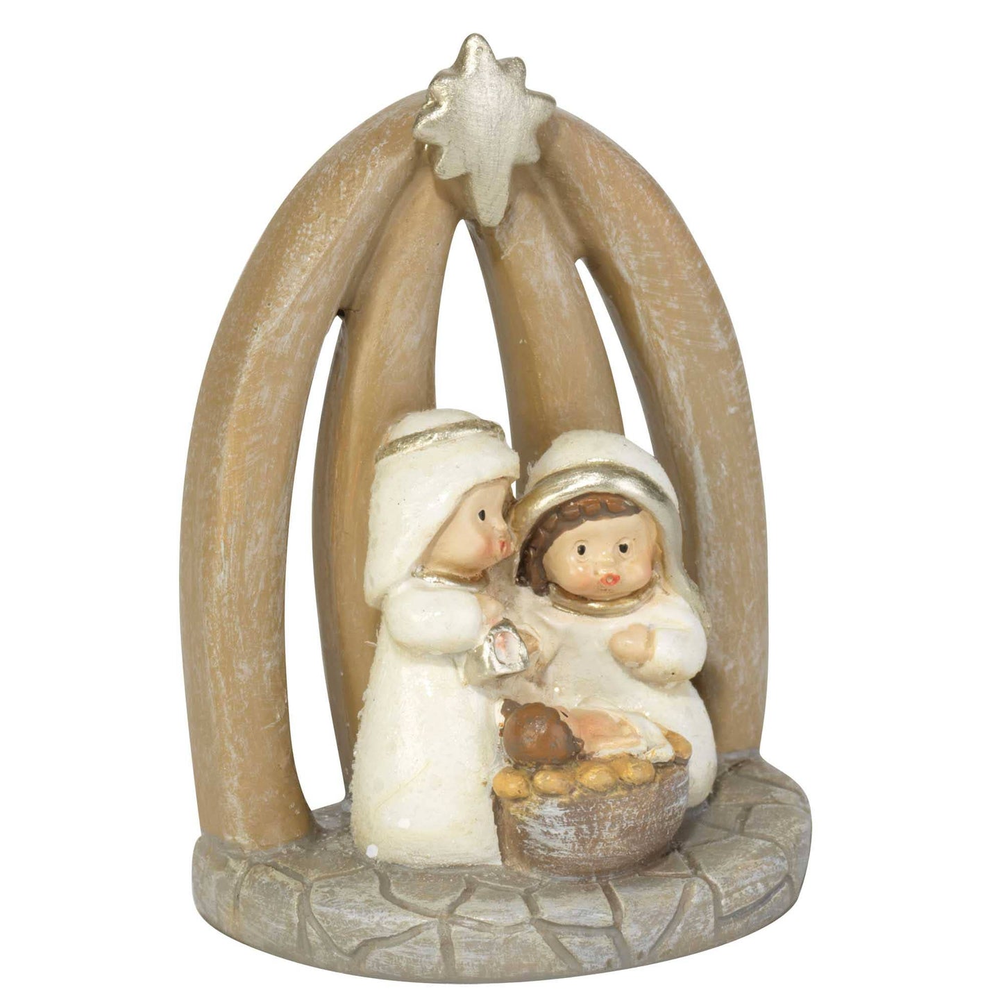 Dicksons - 1 PIECE HOLY FAMILY IN CRECHE 3"H