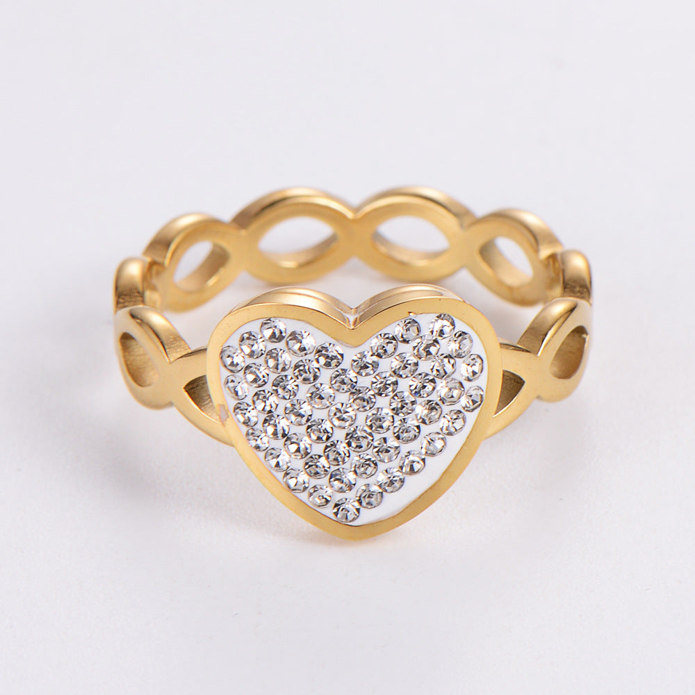 Hollow Infinite Symbol LOVE Heart-shaped Female Ring